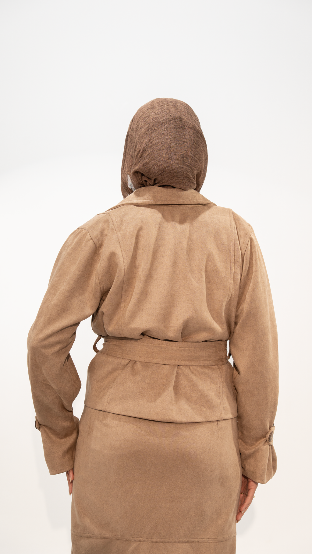 Toffee Trench Suede Jacket