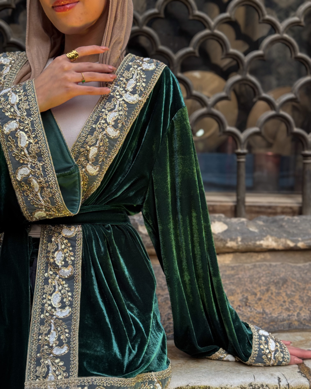 Emerald Embroidered Arabian Set